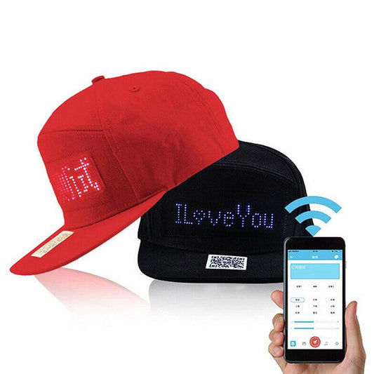 Red/Black Creative Mobile App Operation Led Lights Bluetooth Salsa Hat For Party Riding For Men Women Advert Hat - World Salsa Championships