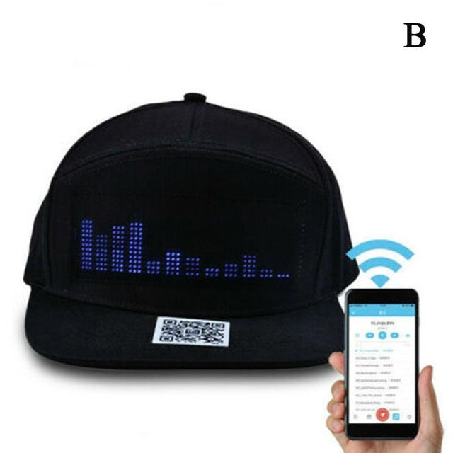 Red/Black Creative Mobile App Operation Led Lights Bluetooth Salsa Hat For Party Riding For Men Women Advert Hat - World Salsa Championships