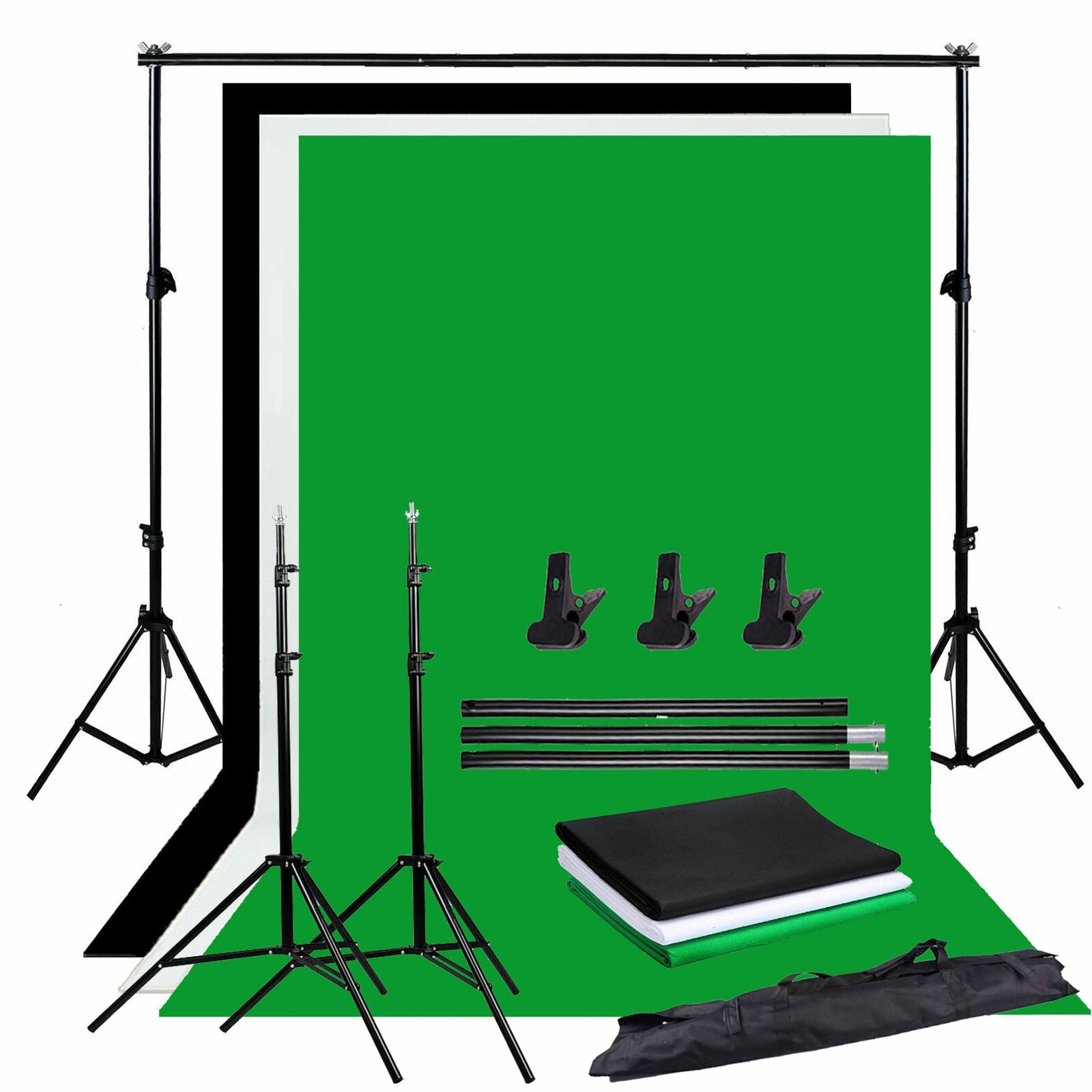Photo Studio Backdrop Chroma Key Black White Green Screen Background Stand Kit With 2M Studio Backdrop Support Kit - World Salsa Championships