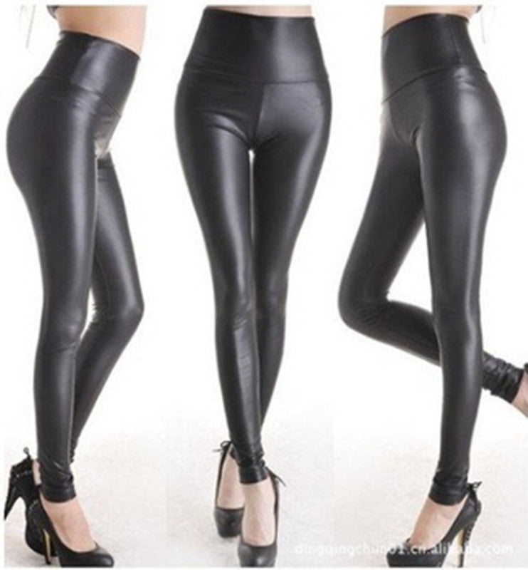 Leggings in Leather for Women. Skinny leggins. EAST KNITTING New High Waist Sexy Solid Black PU Leather - World Salsa Championships