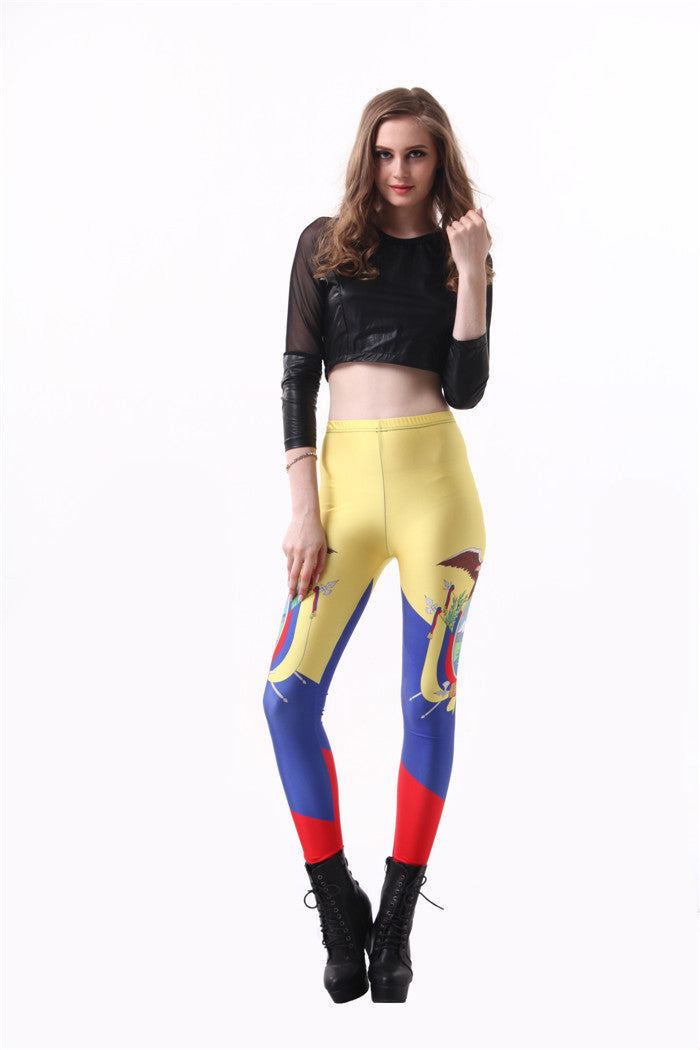 Leggings featuring Ecuador Flag - World Salsa Championships