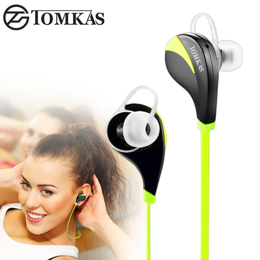 TOMKAS Bluetooth 4.0 Sport Earphone Wireless Headset Stereo Mic Music Hands Free In-ear Bluetooth Earphone  For iPhone 6 7 Phone - World Salsa Championships