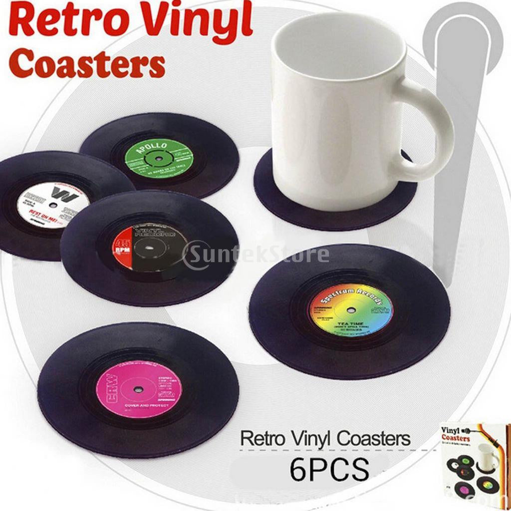 Vinyl Mat  63D Vintage CD Record Cup Drinks Coasters Coffee Placemat - World Salsa Championships