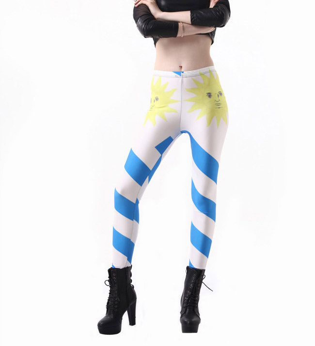 Leggings Galaxy Painted Uruguay Flag - World Salsa Championships