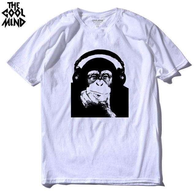 COOLMIND casual 100% COTTON o neck ear phone DJ printed men t shirt - World Salsa Championships