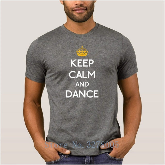 Brand La Maxpa Fashion T Shirt Men Keep Calm And Dance Regular T-Shirt For Men Spring Autumn Round Neck Clothing Regular Tshirt - World Salsa Championships